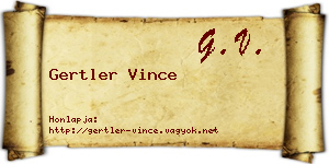 Gertler Vince névjegykártya